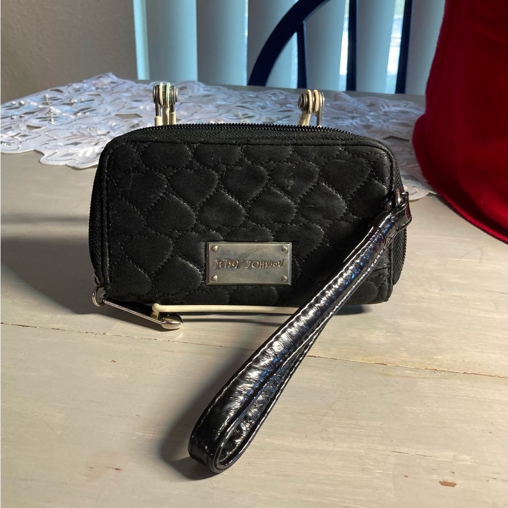 Betsy Johnson Black Wristlet